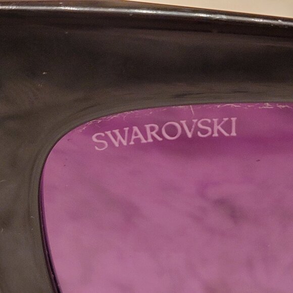 Swarovski Official Sunglasses SK 157 01B Crystal Black Frames Purple Lenses Cat - Picture 7 of 16